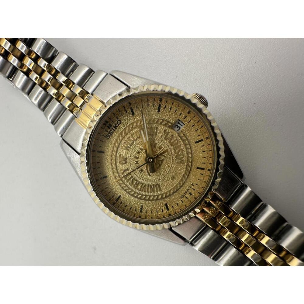 Vintage Seiko Women’s Quartz Watch University of Wisconsin Madison Gold 23mm